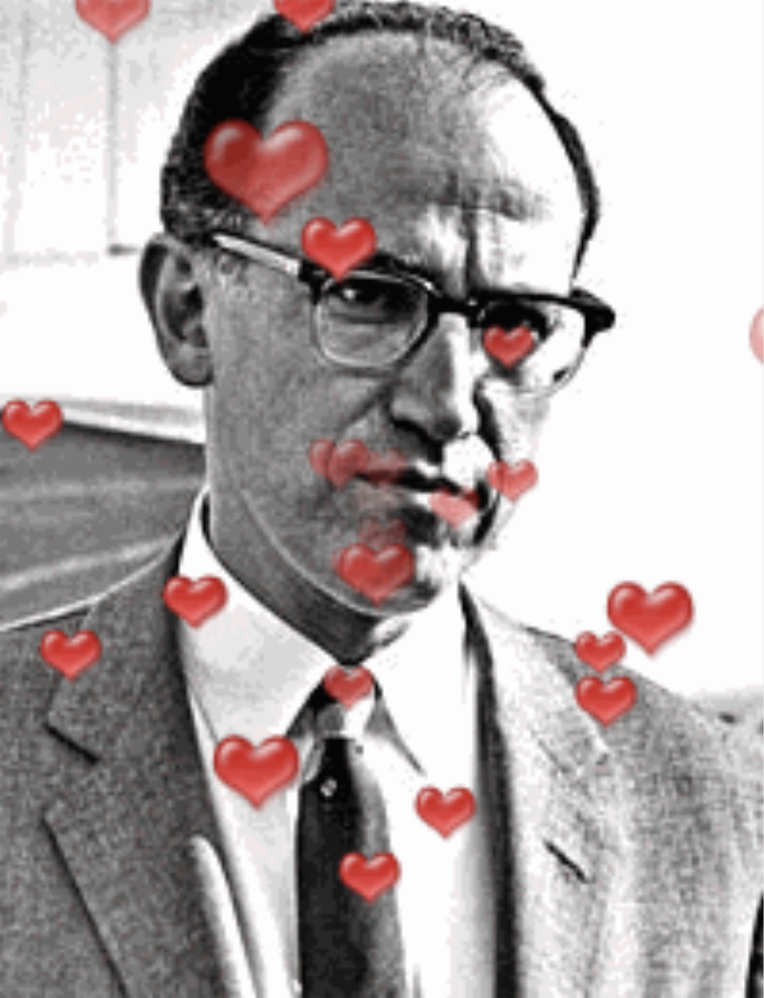 Jonas Salk with hearts