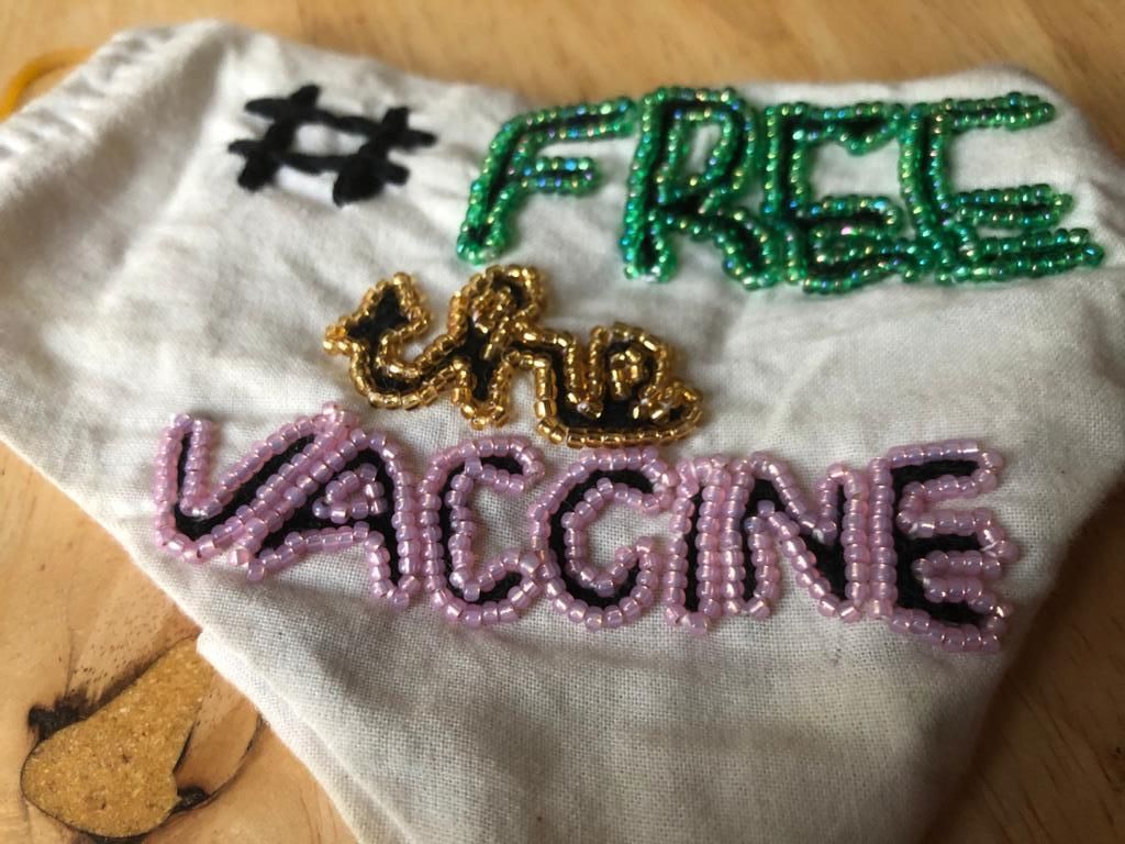Free the Vaccine Beaded Mask