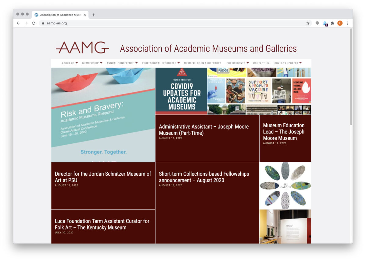 Association of Academic Museums and Galleries home page